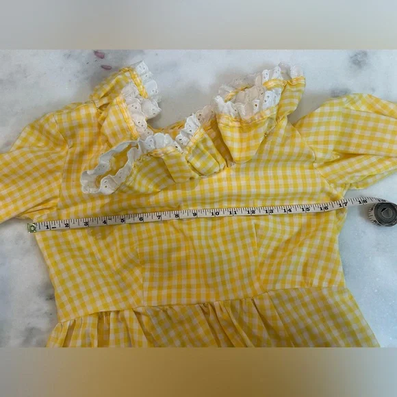 Handmade Prairie cottage-core Gingham Dress - Picture 10 of 16